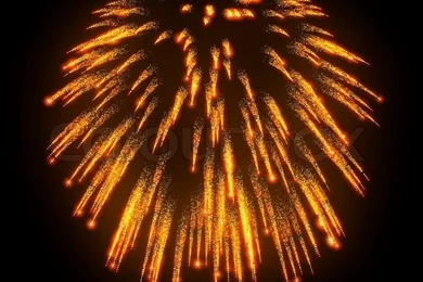 Orange Festive Fireworks At Night Over Black Backgrounds