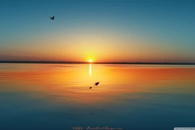 Sunset Over Lake Siutghiol HD Desktop Wallpapers : Widescreen ...