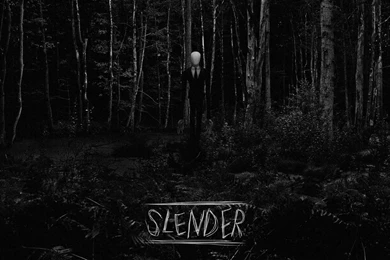 Slender Man BW Forest Creepy Trees Black White Dark Videogames ...