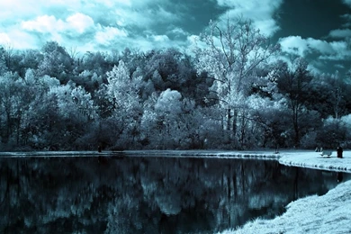 Download Wallpapers 1920x1080 Lake, Trees, Clouds, Dark, Black and ...