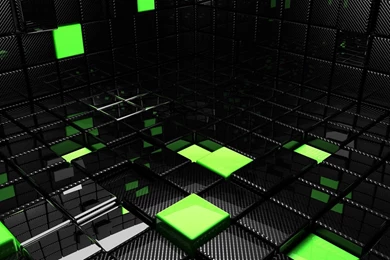 Wallpapers 1920x1080 Cube Square Green Black Space Full Hd 1080p Hd ...