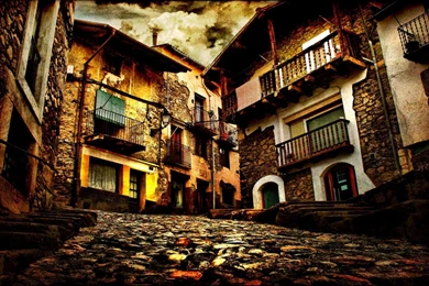 Cityscapes Old Roads Hdr Photography House Wallpapers