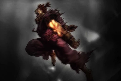 Akuma Jump Black   Street Fighter Wallpapers