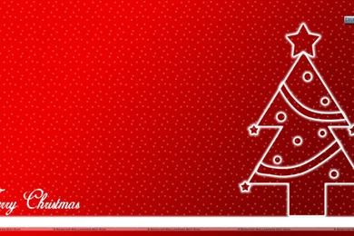 Christmas Tree With Red Backgrounds Wallpapers