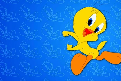 Happy tweety bird on the blue background 2880x1800.jpg