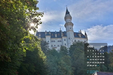 Neuschwanstein Castle: Free October 2014 Calendar Wallpapers Of ...
