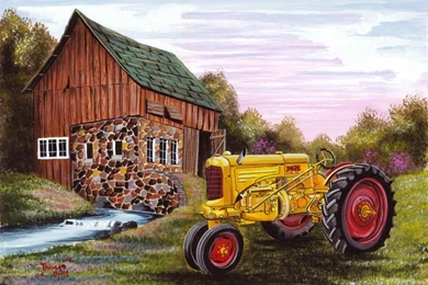 Farms: 1945 Minneapolis Tractor Fields Stones Stream Farm Barn ...