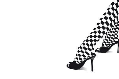 Black And White Square Stockings And Black Sandals Widescreen ...