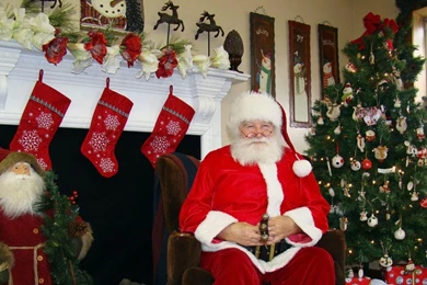 Download Wallpapers 3840x2160 Santa Claus, Christmas, Tree ...