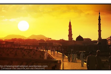 Masjid Nabawi Sun Set View Wallpapers