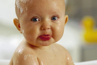 Cute Baby Bath Image