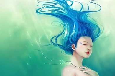 Lady With Blue Hair Wallpapers