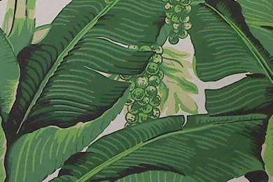 Cote D'Azure   Brilliant Banana Leaves And Grapes Screen Print ...