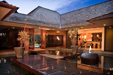 Modern Luxury Tropical Villa Hawaiian Hawaii Wooden Polynesia ...