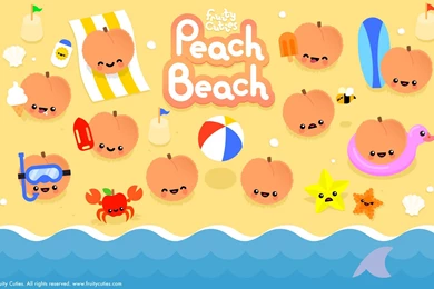Fruity Cuties   Peach Beach Widescreen Wallpapers