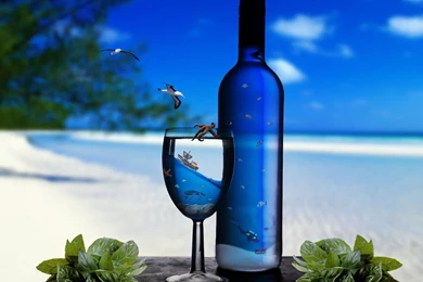 3 Dimensional: Bottle And Glass, Picture Nr. 61036