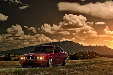 1440x900 The Sun, Red, Blik, E34, Front, Bmw, Red, 5 Series, Bmw ...