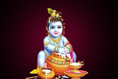 Lord Bal Krishna Beautiful Image