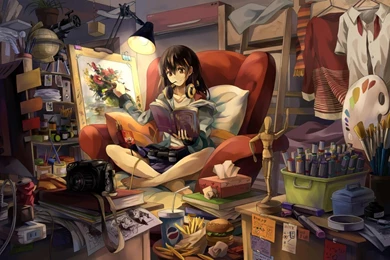 Download Wallpapers 1920x1080 Neko, Yanshoujie, Room, Girl, Graphic ...