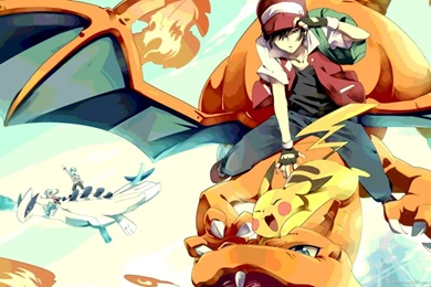 Download 1366x768 Charizard Lugia And Pikachu Flying Wallpapers