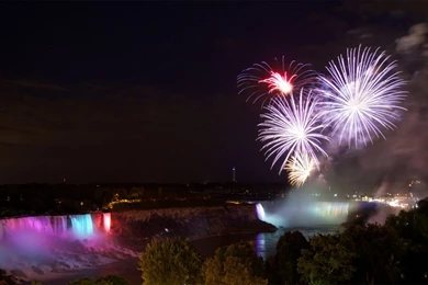 31st Fireworks Celebration At Niagara Falls On 31st Night
