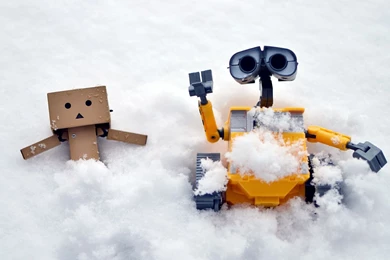 Danbo And Wall E In Snow Wallpapers HD