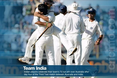 Team India After Their Historic Test Win
