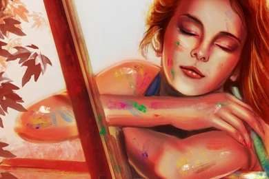 Girl Painting Art Desktop HD Wallpapers   Desktop Wallpapers