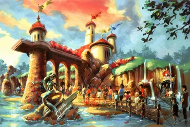 Disneyland Ariels Adventure Fantasy Painting Paintings Mermaid ...