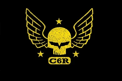 CORVETTE RACING JAKE SKULL WITH WINGS WALLPAPER (