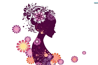 Girl With Flowers Wallpapers   Vector Wallpapers