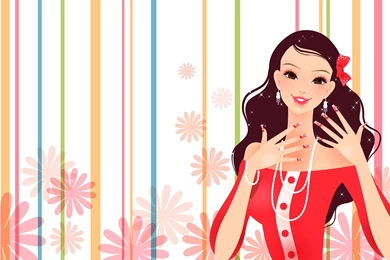 Gorgeous Dress Fashion Girl Vector Wallpapers