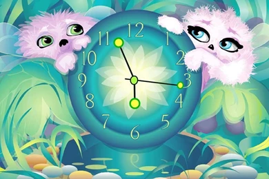 Lovely Pets Clock Animated Wallpapers Download In Themes ...