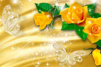 Glowing Yellow Roses >> HD Wallpaper, Get It Now!