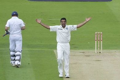 Zaheer Khan After Taking A Wicket Wallpapers