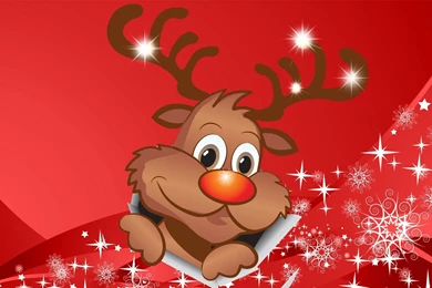 Deer: Happy Break Christmas Shine Rudolph Red Reindeer Cute New ...