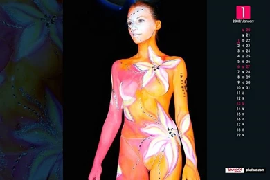 Wallpapers   Sexy Car Show Girls With Body Painting29   Wallcoo.net