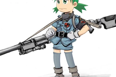 Yotsuba Funny Big Gun Anime Hd Wallpapers   (