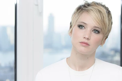 Jennifer Lawrence With Short Hair And A White Shirt HD Desktop ...