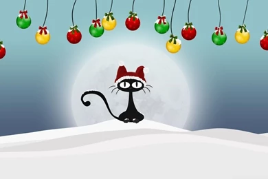 Christmas Retro Cat HD Desktop Wallpapers : Widescreen : High ...