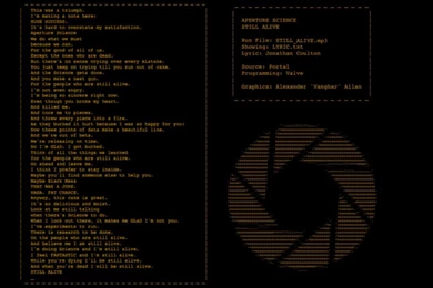 Aperture Laboratories Jonathan Coulton Portal Still Alive Valve ...