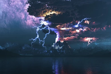 Wallpapers Clouds, Storm, Volcano, Lightning, Thunder, Volcano ...