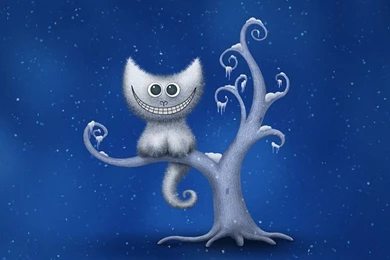 A Cheshire Kitten (Christmas) (Wallpaper) By Vladstudio