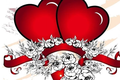 Beautiful Two Red Heart Vector Design HD Laptop Backgrounds ...