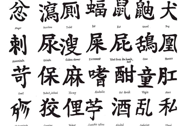 Calligraphy Humor Sadic Gross Asian Oriental Wallpapers
