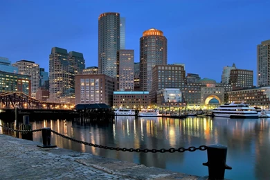 Boston Skyline At Dusk HD Wallpapers