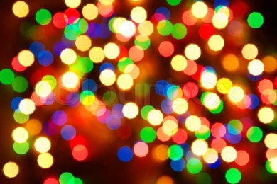Abstract Christmas Lights As Backgrounds On Black