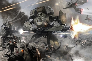 Fantasy Guns Explosions Warfare Mech Sci fi Action Wallpapers ...