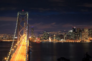 San Francisco Skyline At Night   Wallpaper.
