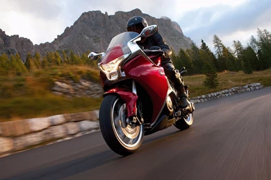 Wallpapers Mountains, Wood, Road, Motorcycle, Honda Vfr1200f, Honda ...